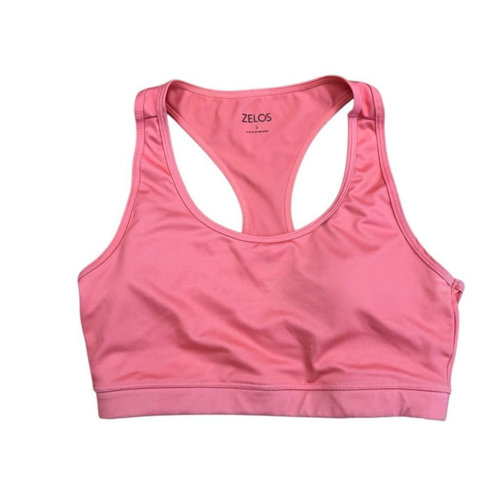 Zelos Women's Coral Pink Padded Sports Bra Size Small